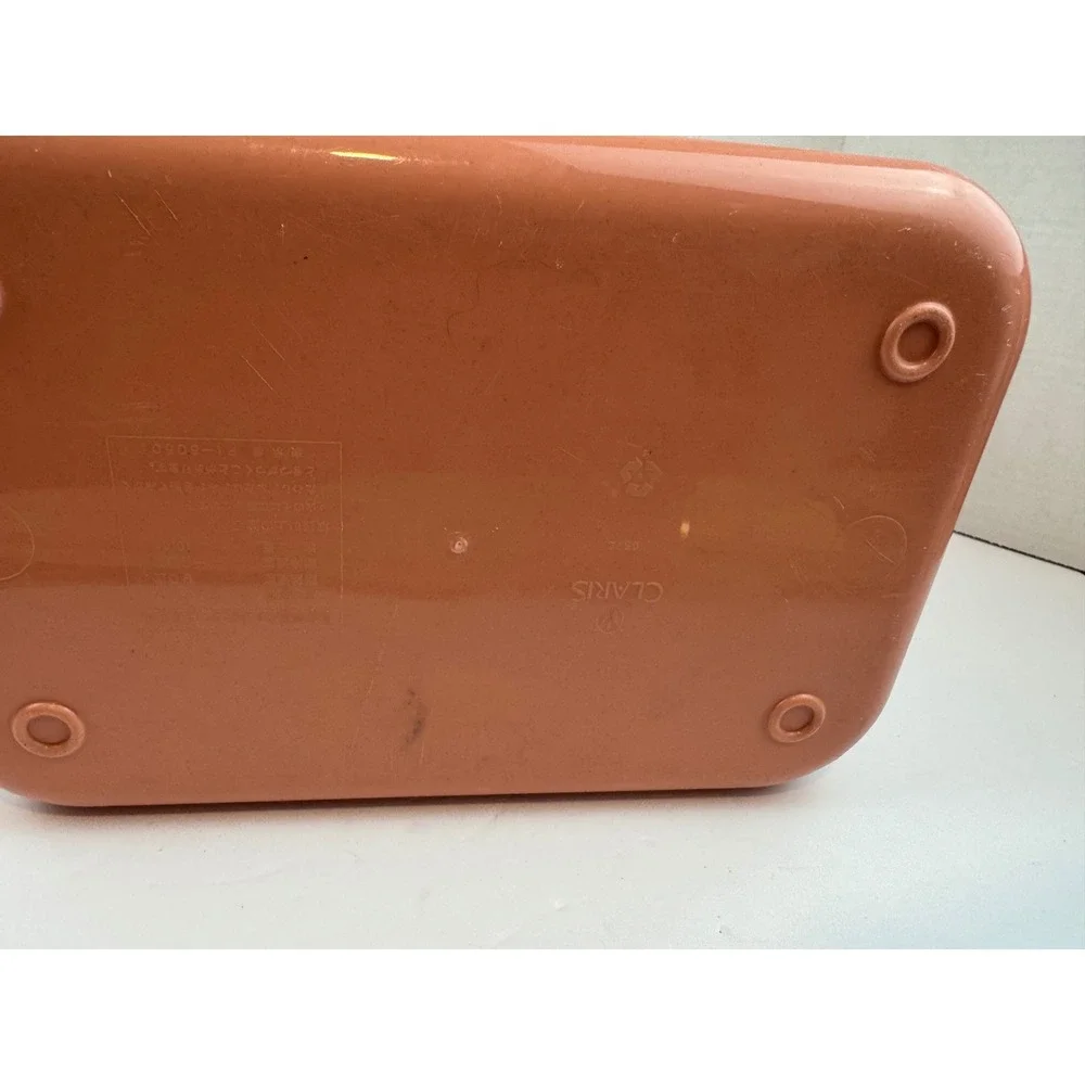 Vintage Elvini Collection Claris Pink Plastic Storage Basket Caddy with Handle